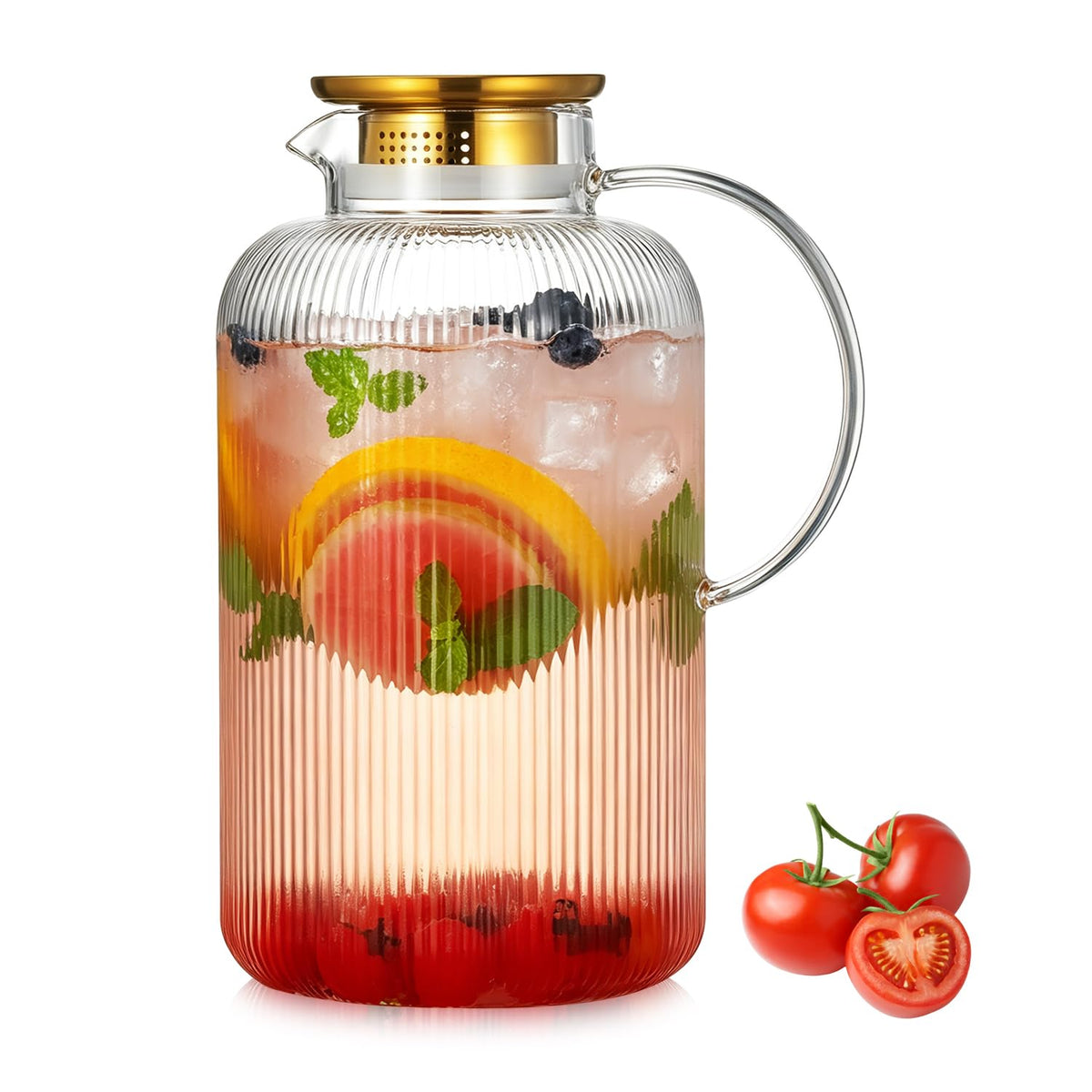 Glass Pitcher with Lid (Clear / 128 Ounces)