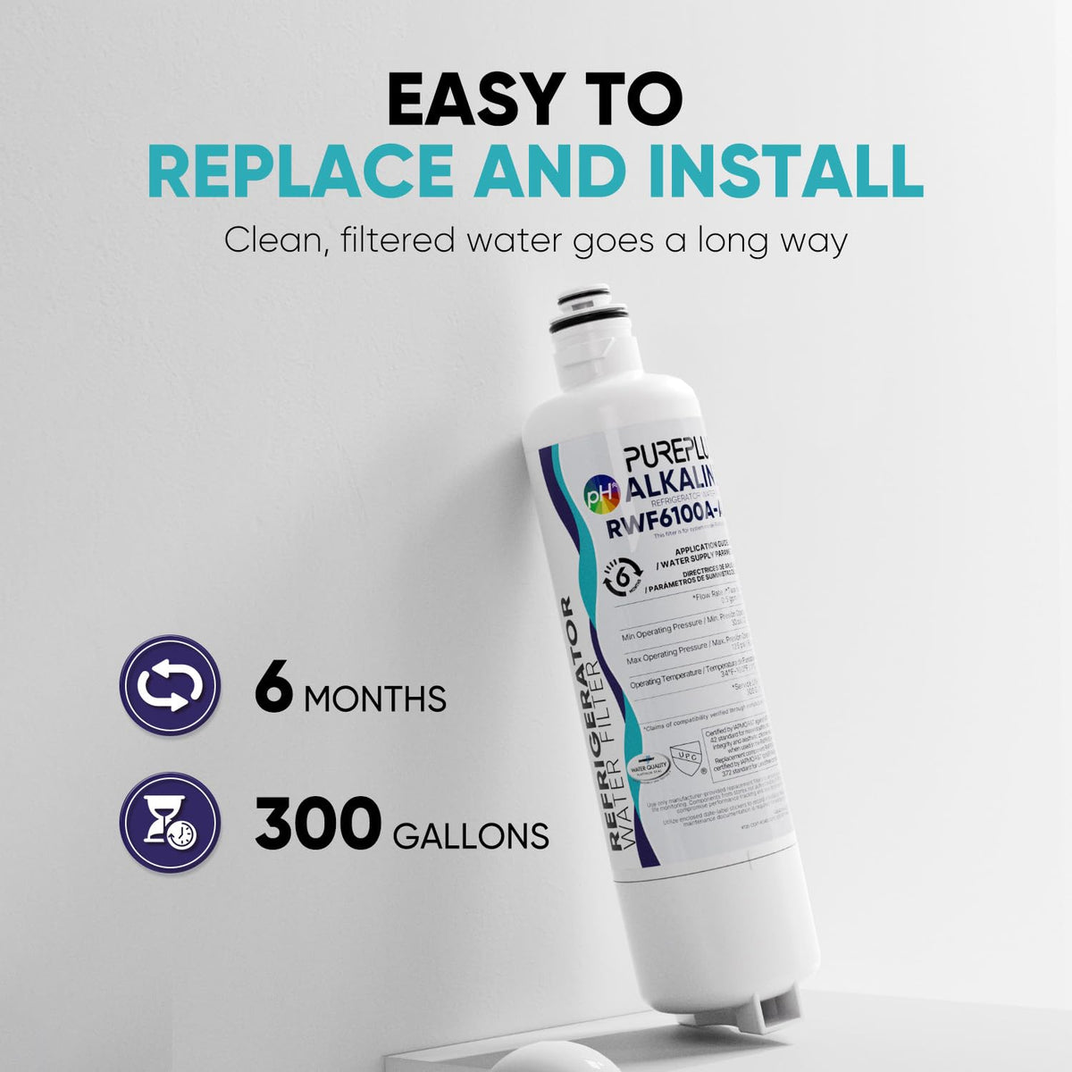 RWF6100A Water Filter Replacement for Bosch BORPLFTR50 (Alkaline(Ultra) / 2 Count (Pack of 1))