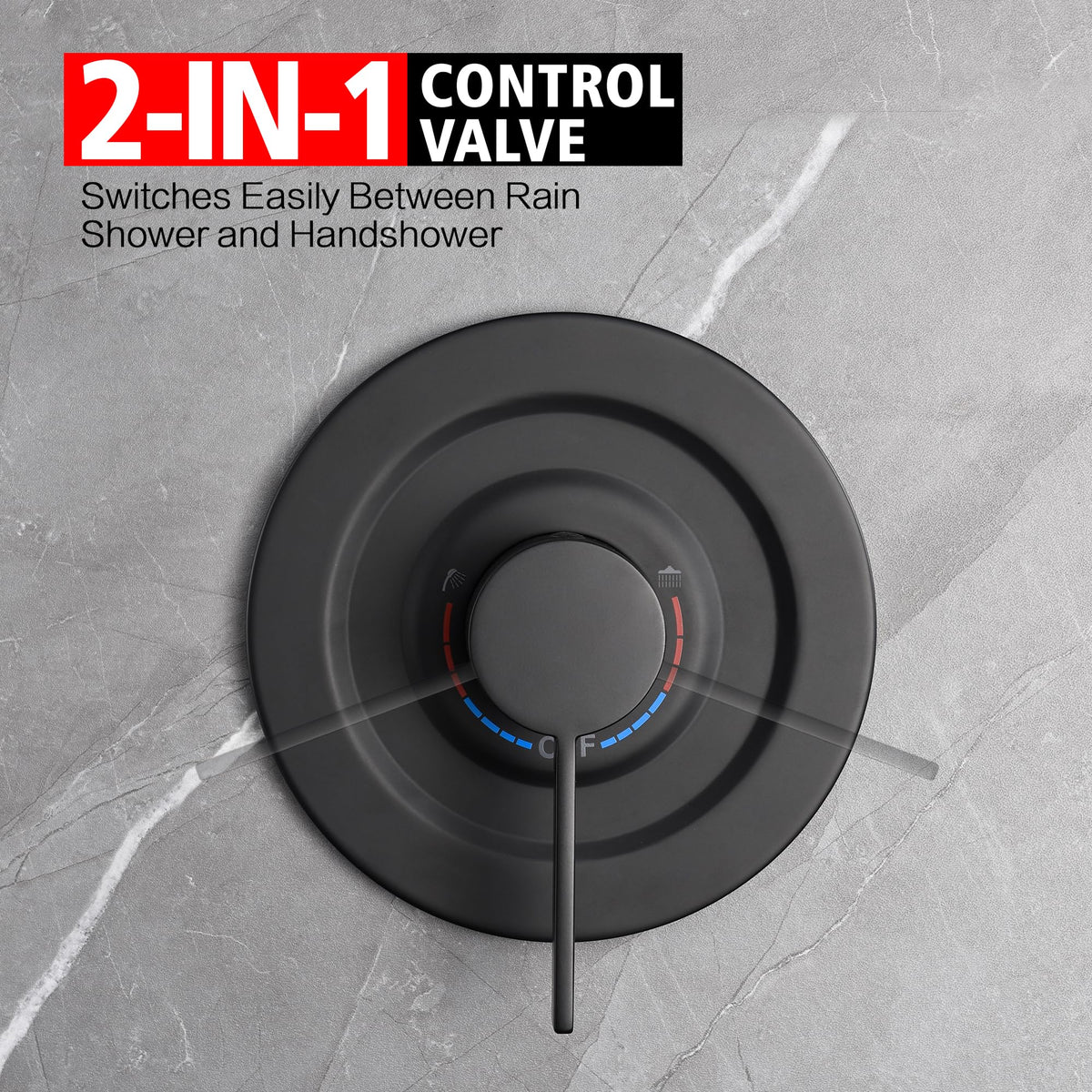 Matte Black Shower System with 9" High Pressure Rain Shower Head (Matte Black)