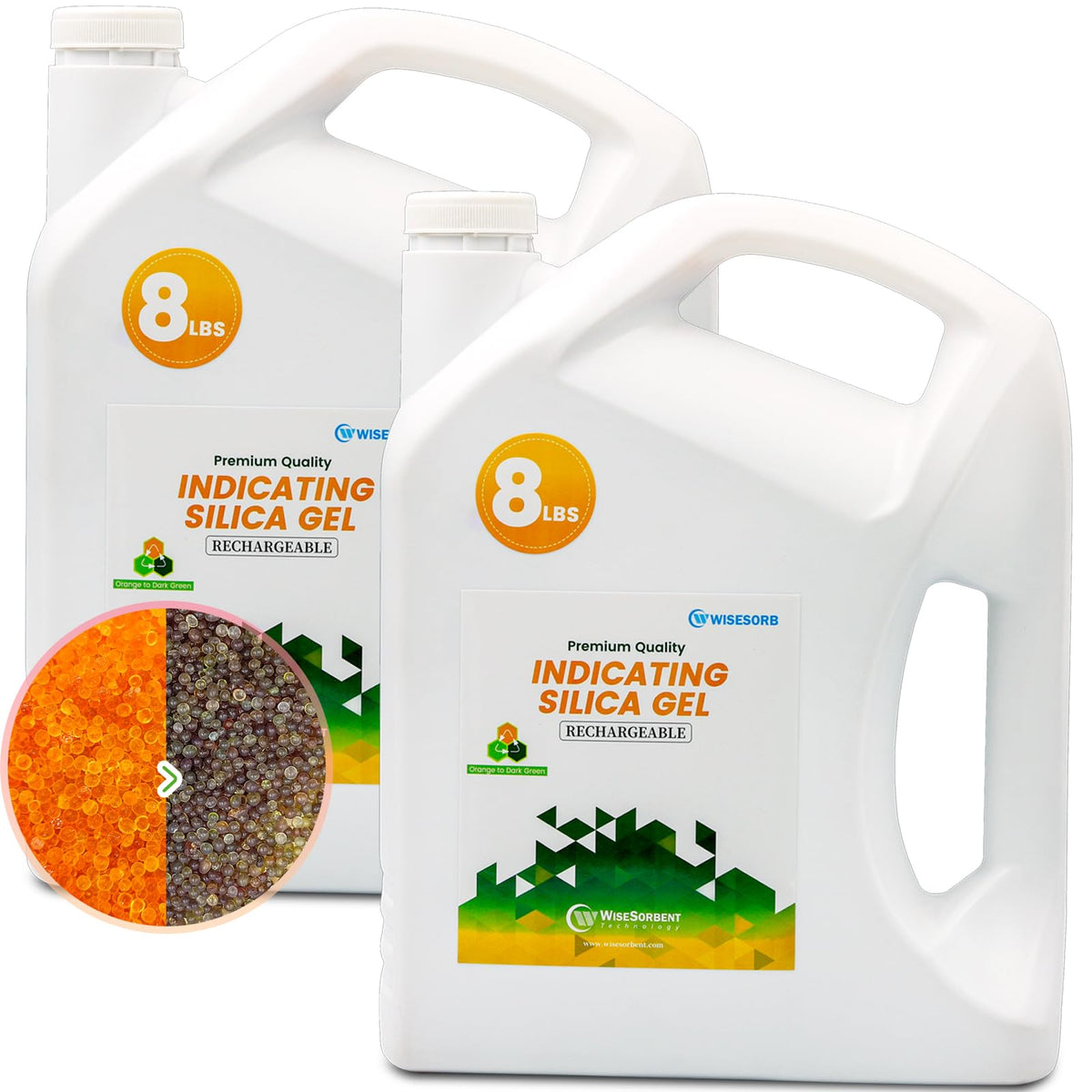 16lb Premium Silica Gel Desiccant Orange Indicating Reusable Beads (16LBS / Orange to Dark Green)