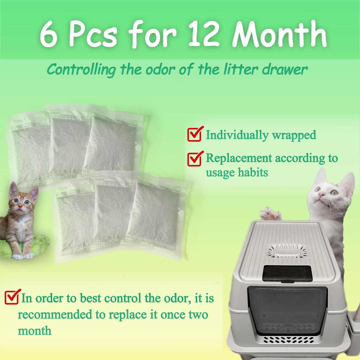 Activated Charcoal for OKSOTY Stainless Steel Cat Litter Box
