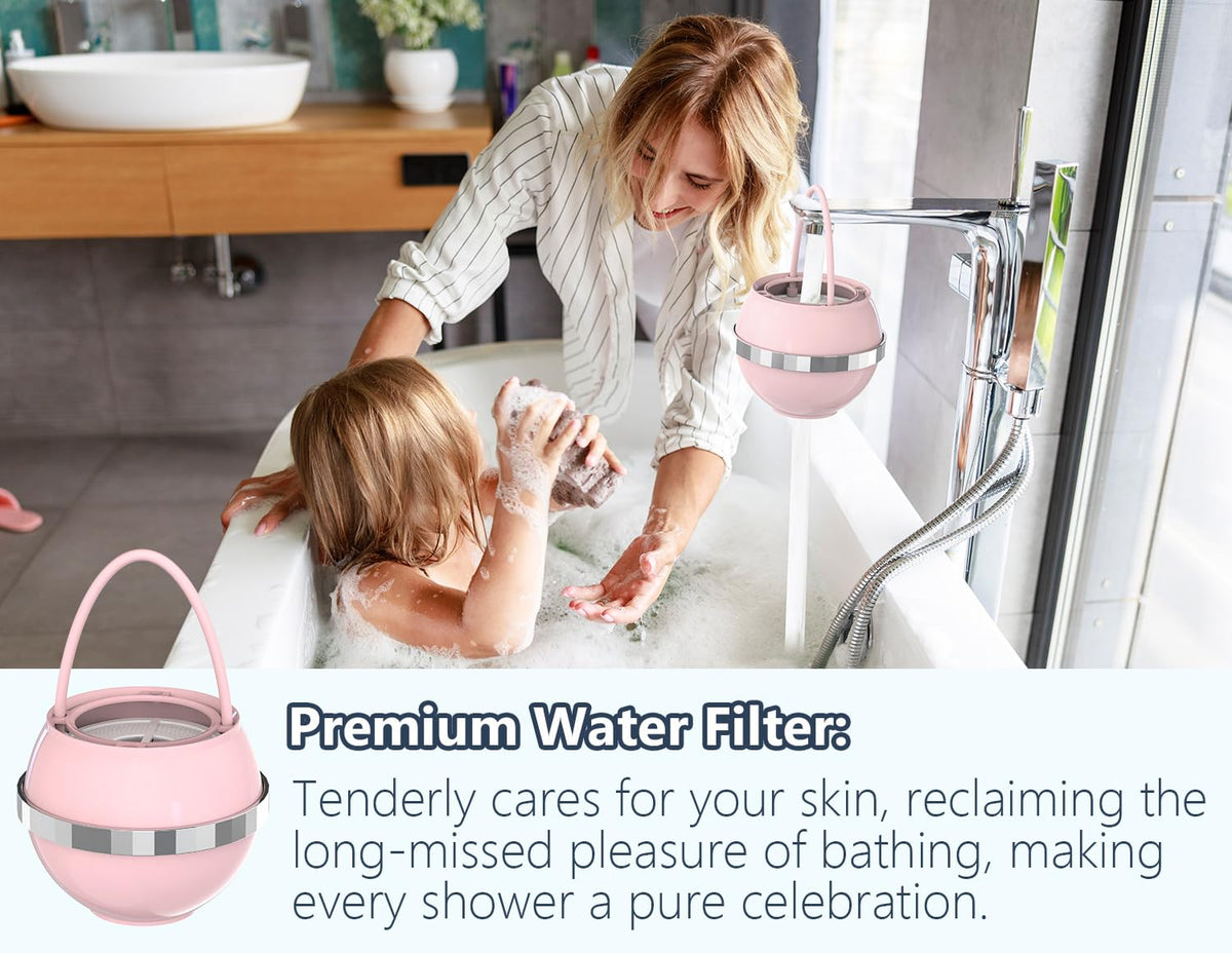 Bathtub Water Filter for Tub with Overflow (Standard / Pink)