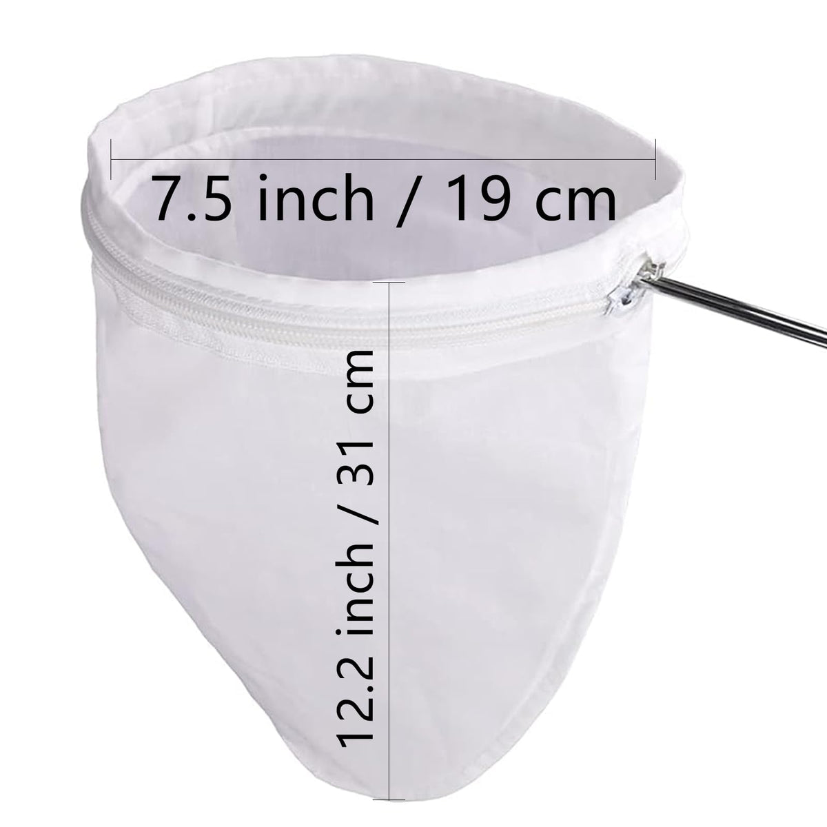 Ultra Fine Reusable Filter Bags with Stainless Steel Handle (Medium)