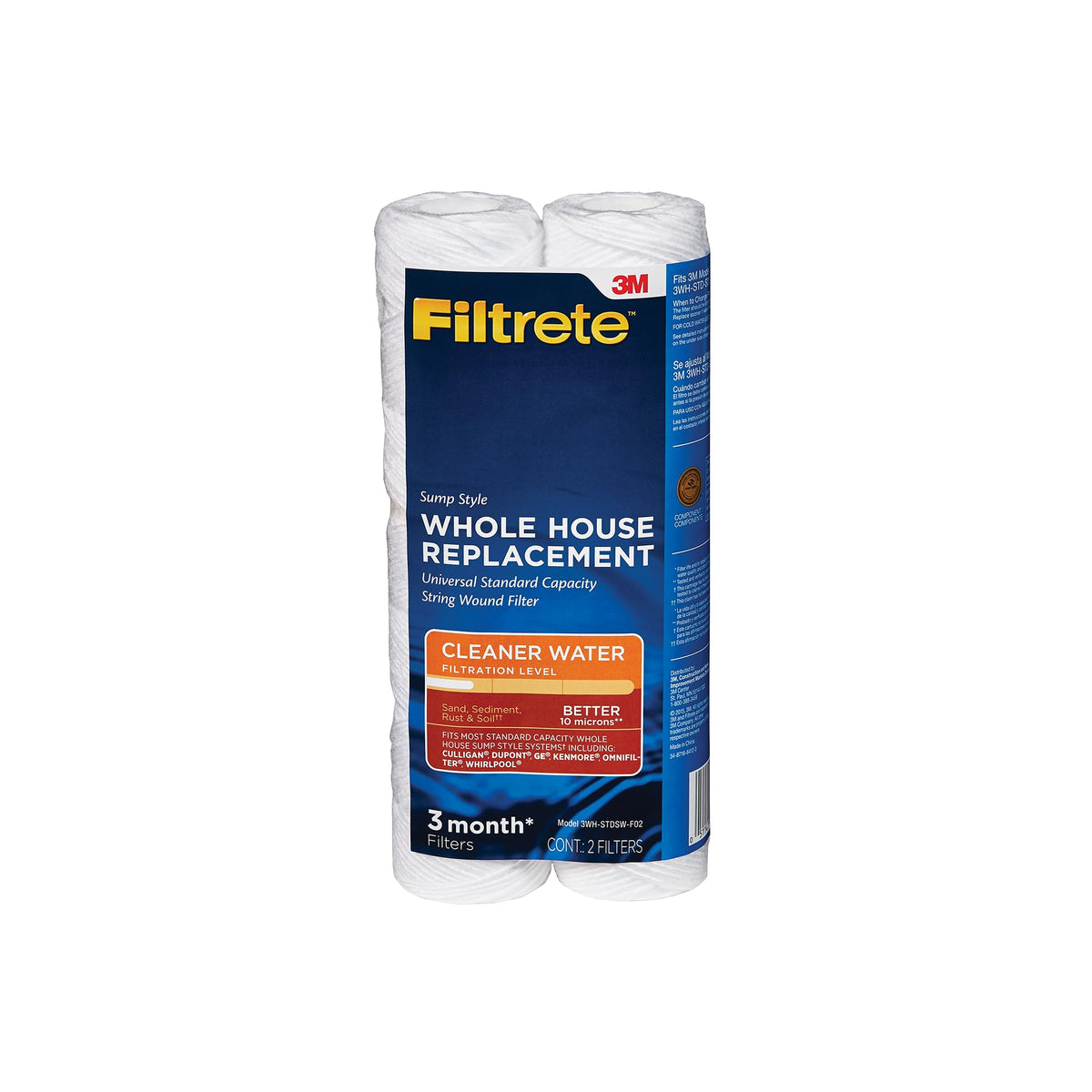 String Wound Whole House Filter Replacement 3WH (2 Count (Pack of 1) / 3WH-STDSW-F02)