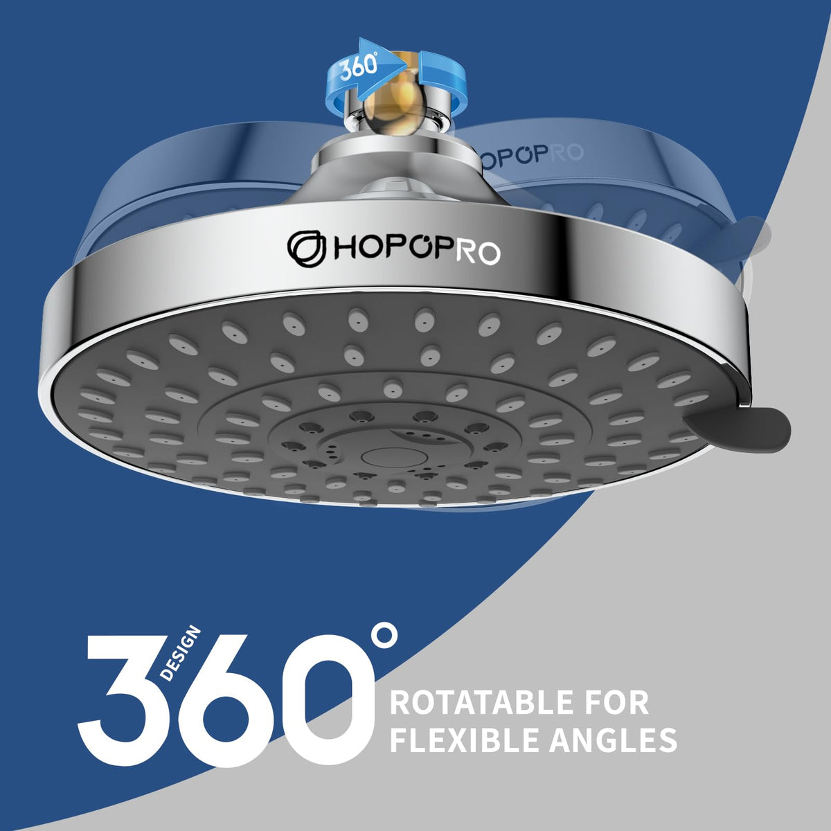 High Pressure Shower Head (6 Inch Modern / Modern Silver)