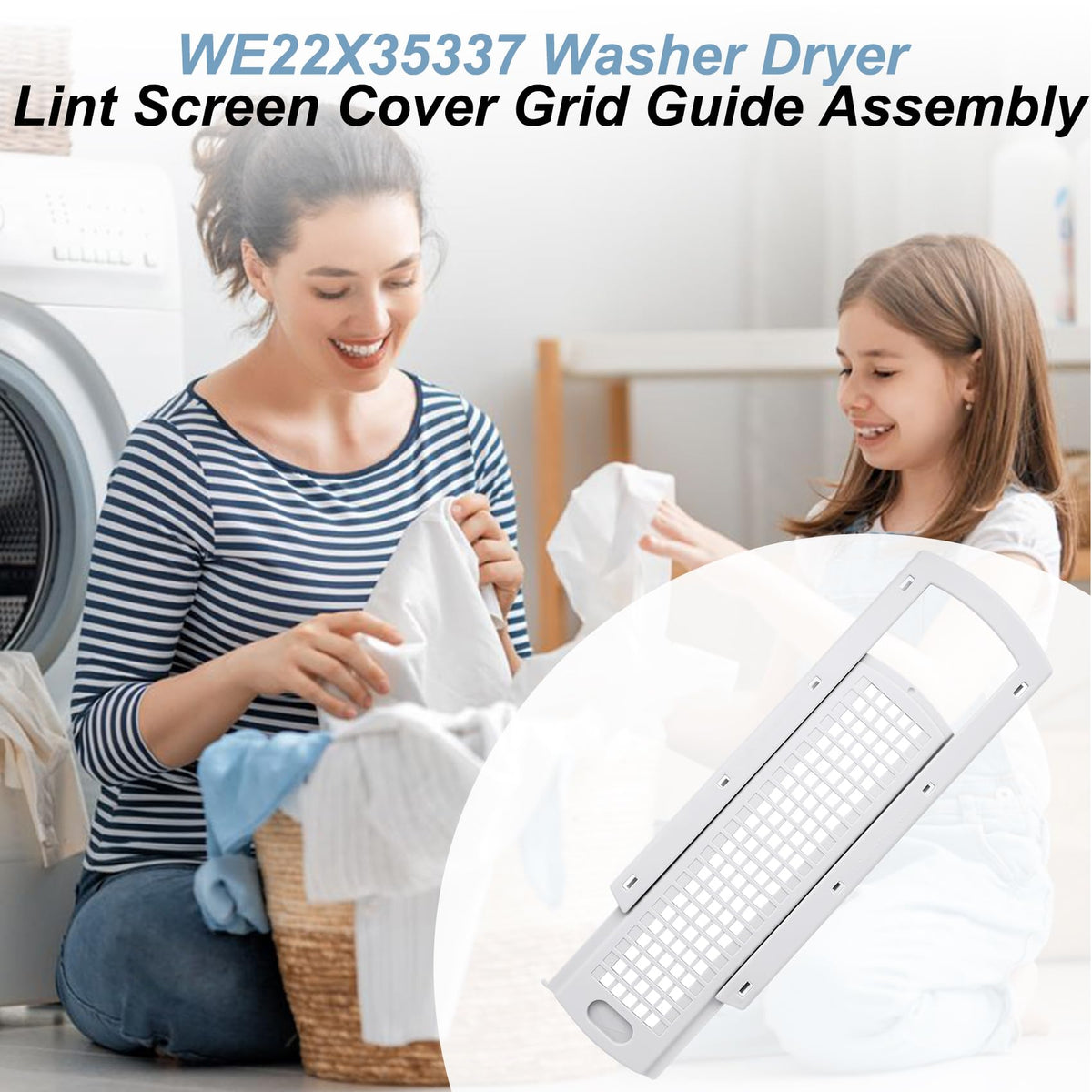 WE22X35337 Washer Dryer Lint Screen Cover Grid And Lint Filter Slide Guide Assembly