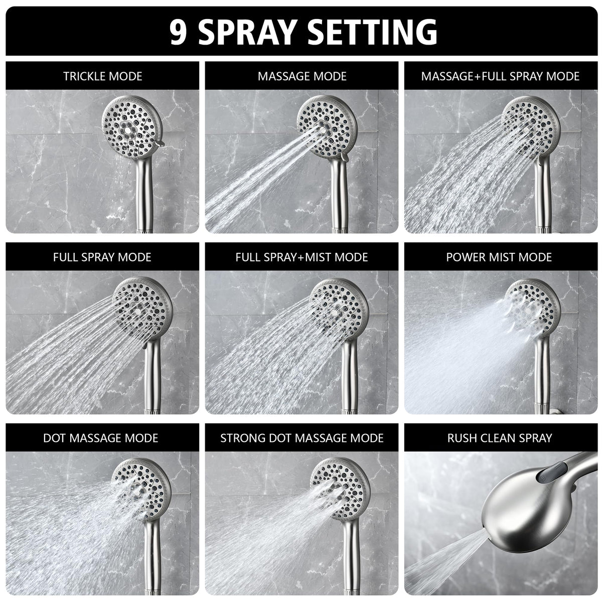 Handheld Shower Head with Filter for Hard Water (Brushed Nickel)