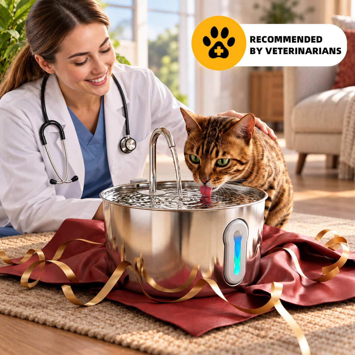 Stainless Steel Cat Water Fountain (4L)
