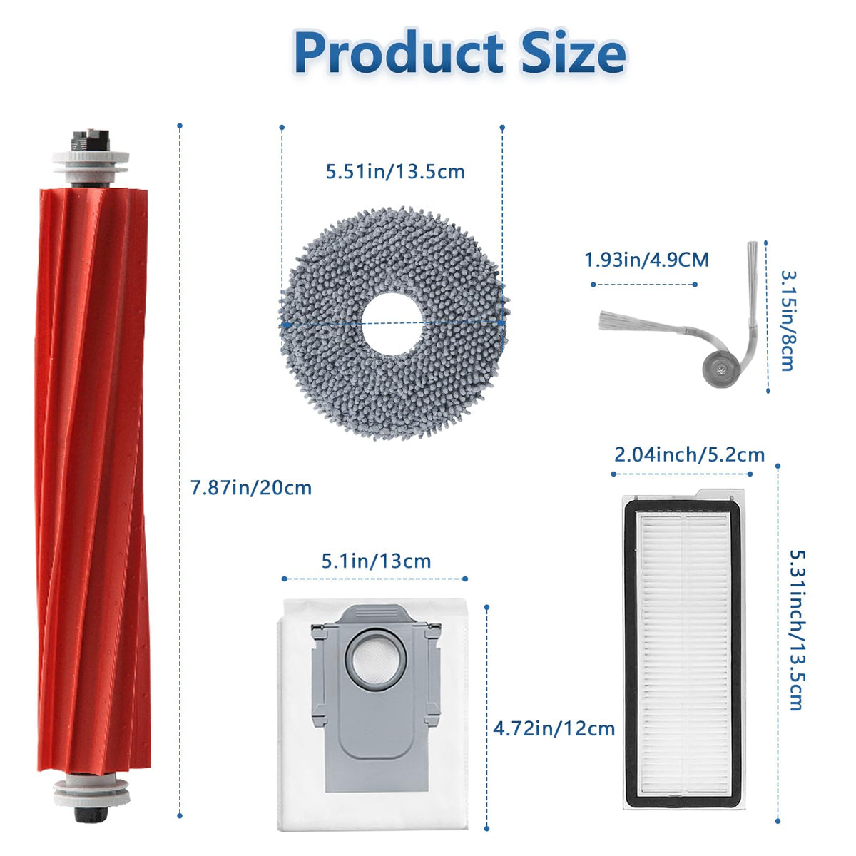 Accessories Kit for Roborock QV 35A (Qv 35a-grey / 22Pack)