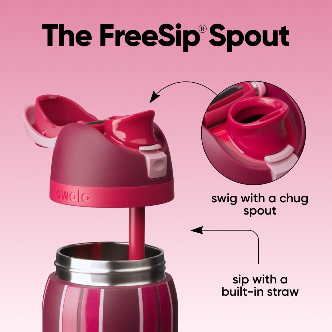 FreeSip Stainless Steel Water Bottle 32 oz Punch Line (Punch Line / 32 Ounces)