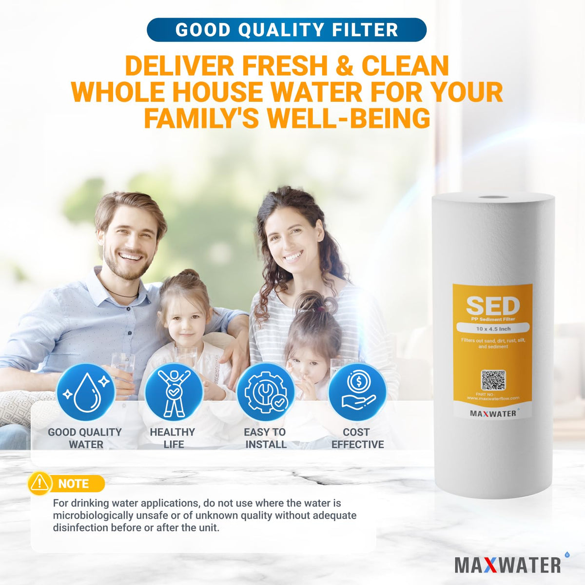5 Micron 10 x 4.5 inch Whole house Sediment Water Filter (4.5" x 10" / 20 Count (Pack of 1))