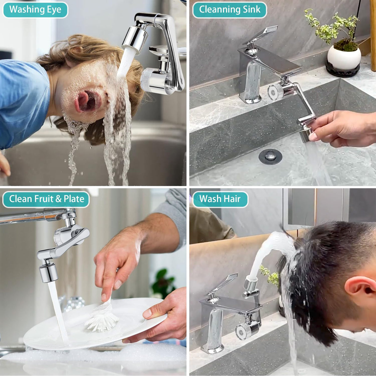 1080° Rotating Faucet Extender & Water Filter (D-1 Filter & 8 Cartridges)