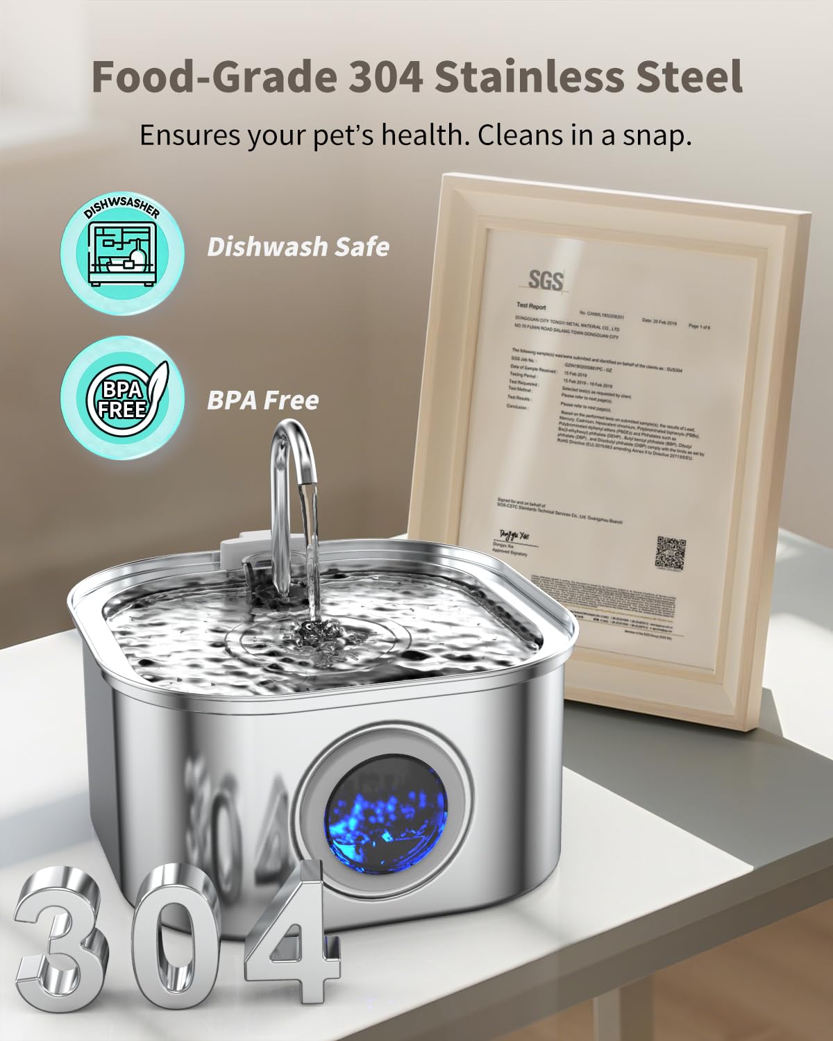 Stainless Steel Cat Water Fountain
