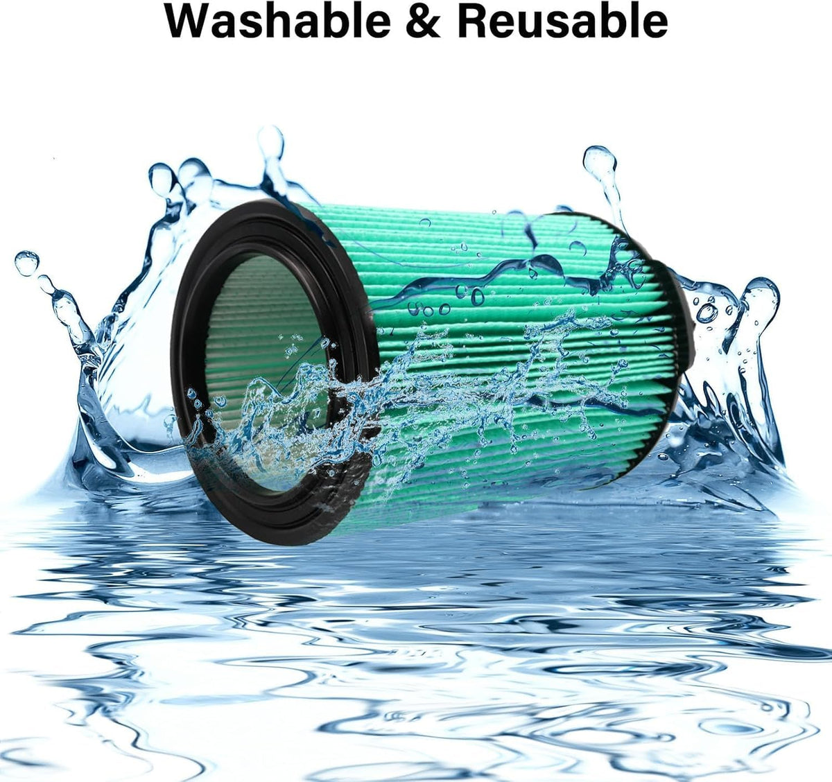 VF6000 5 Layer Replacement Filters for Ridgid Shop Vac Wet Dry Vacs (M 2 Pcs Filters & 2 Pcs Bags / Green VF6000)