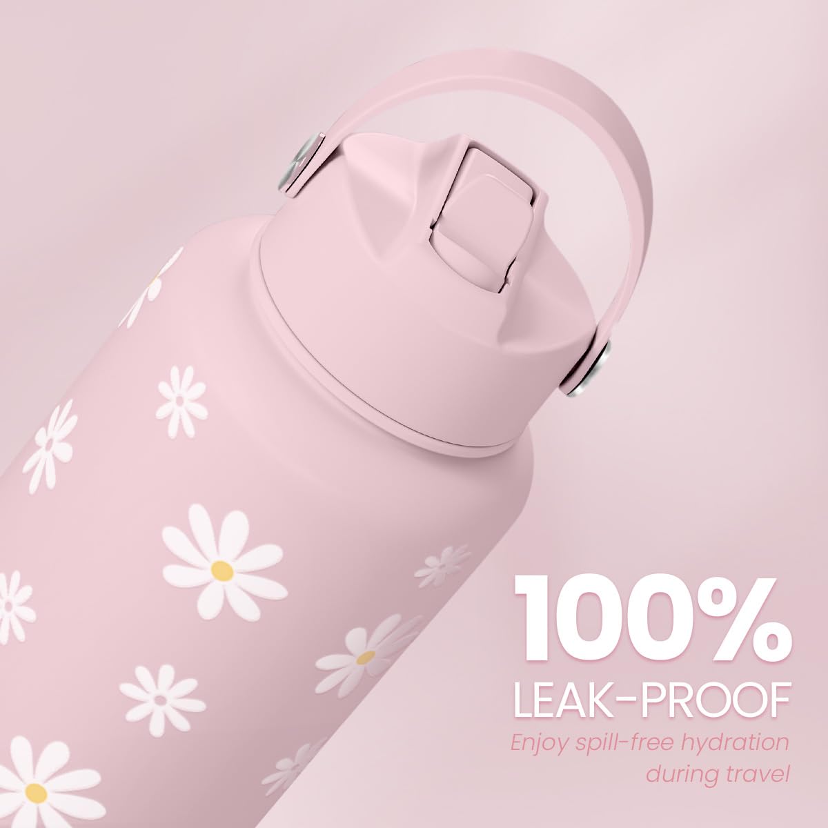 Daisy Water Bottle Stainless Steel 32oz Insulated with Lid (Daisy)