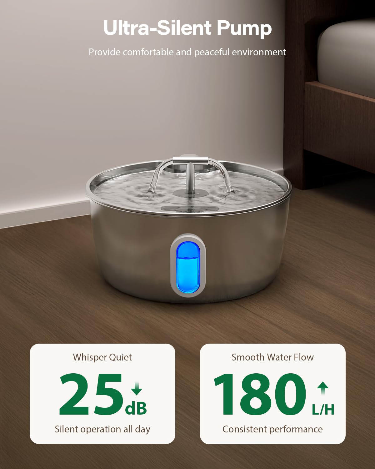 Stainless Steel Cat Water Fountain