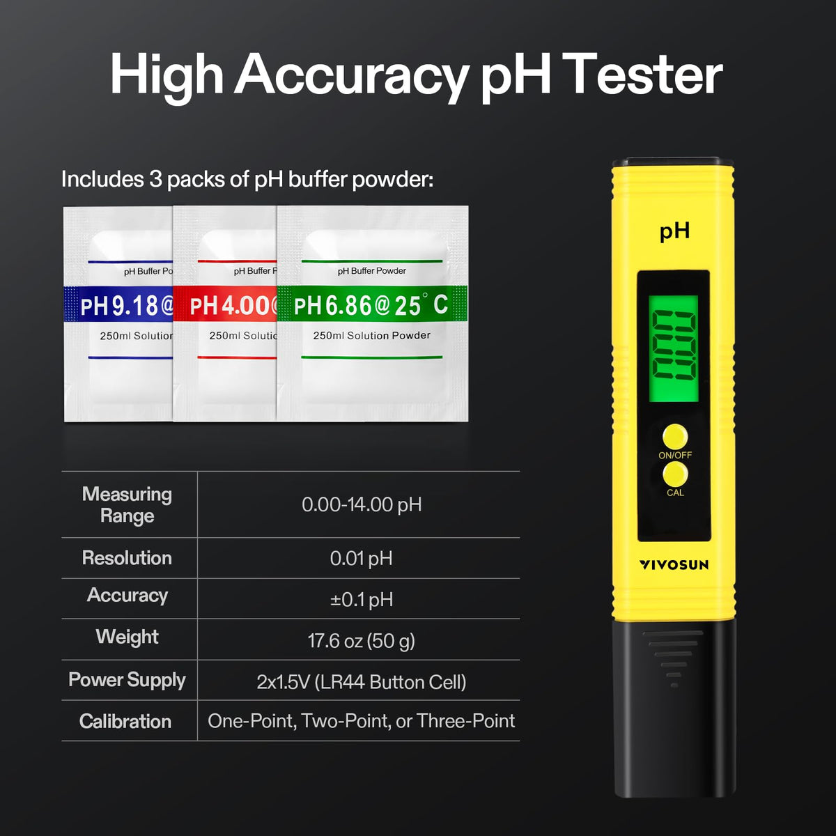Digital pH Meter (Yellow, green, blue)