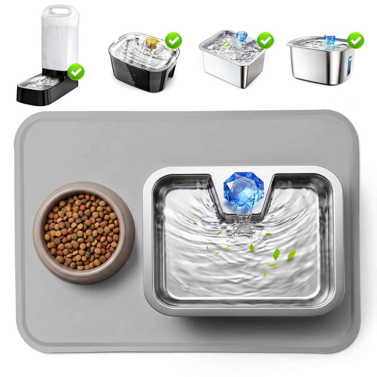 Dog Water Fountain Splash Mat