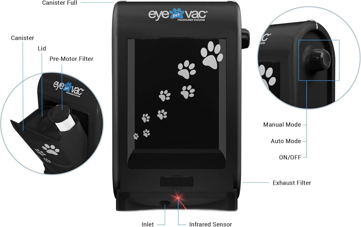 EyeVac Pet & Squeegee Broom Bundle (Pet Black)