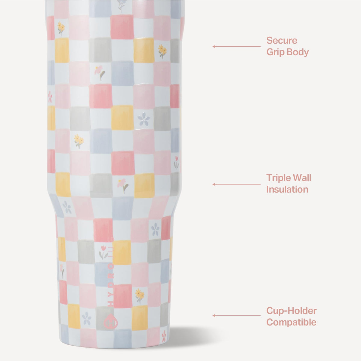 Sport 40oz Insulated Stainless Steel Water Bottle (Pastel Checkers / 40 Ounces)
