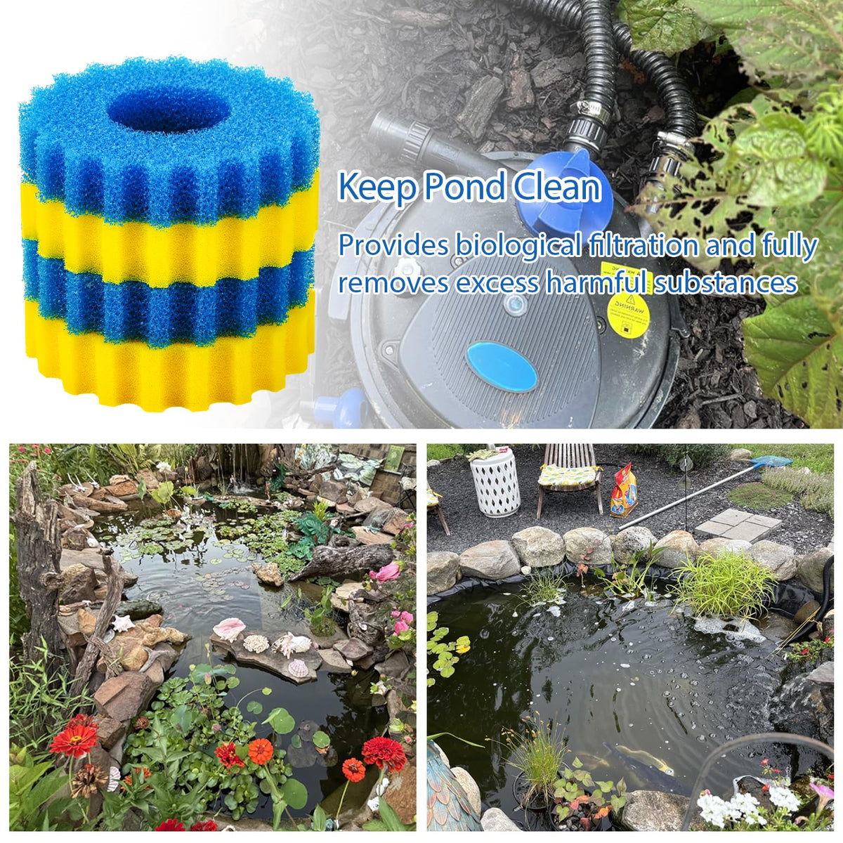 Replacement Sponge Filter Media Pad Compatible with VIVOHOME