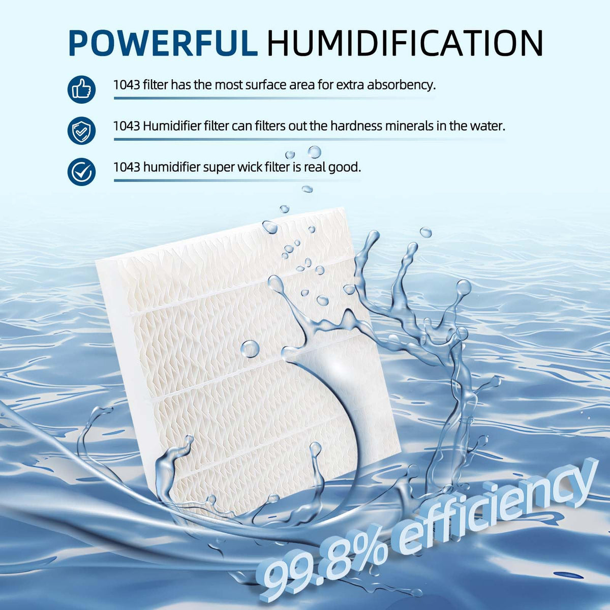4 Pack 1043 SuperWick Humidifier Filter Replacement for Essick AirCare EP9500 EP9700 EP9800 EP9R500 EP9R800 821000 826000 826800 831000 (4-pack)