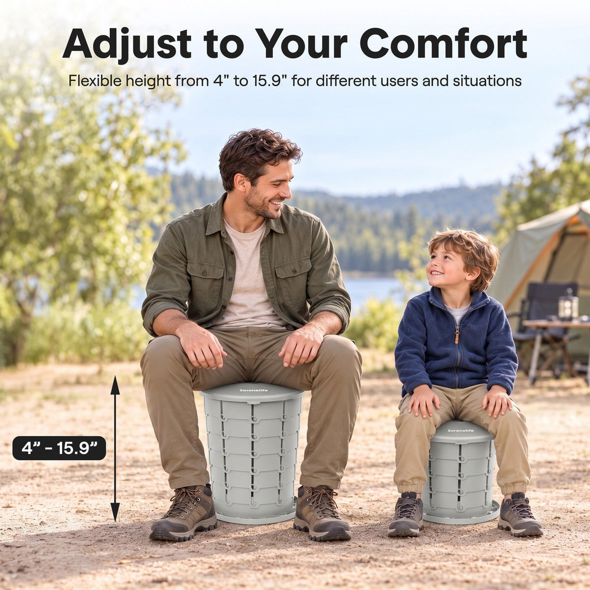 Portable Camping Toilet (Standard / Steel Gray)