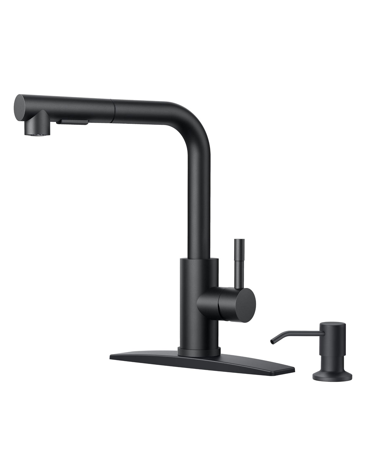Kitchen Faucet with Soap Dispenser (Matte Black)