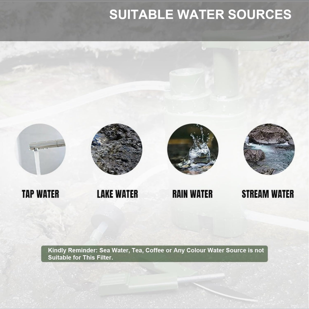 Outdoor Water Filter Multipurpose for Survival】