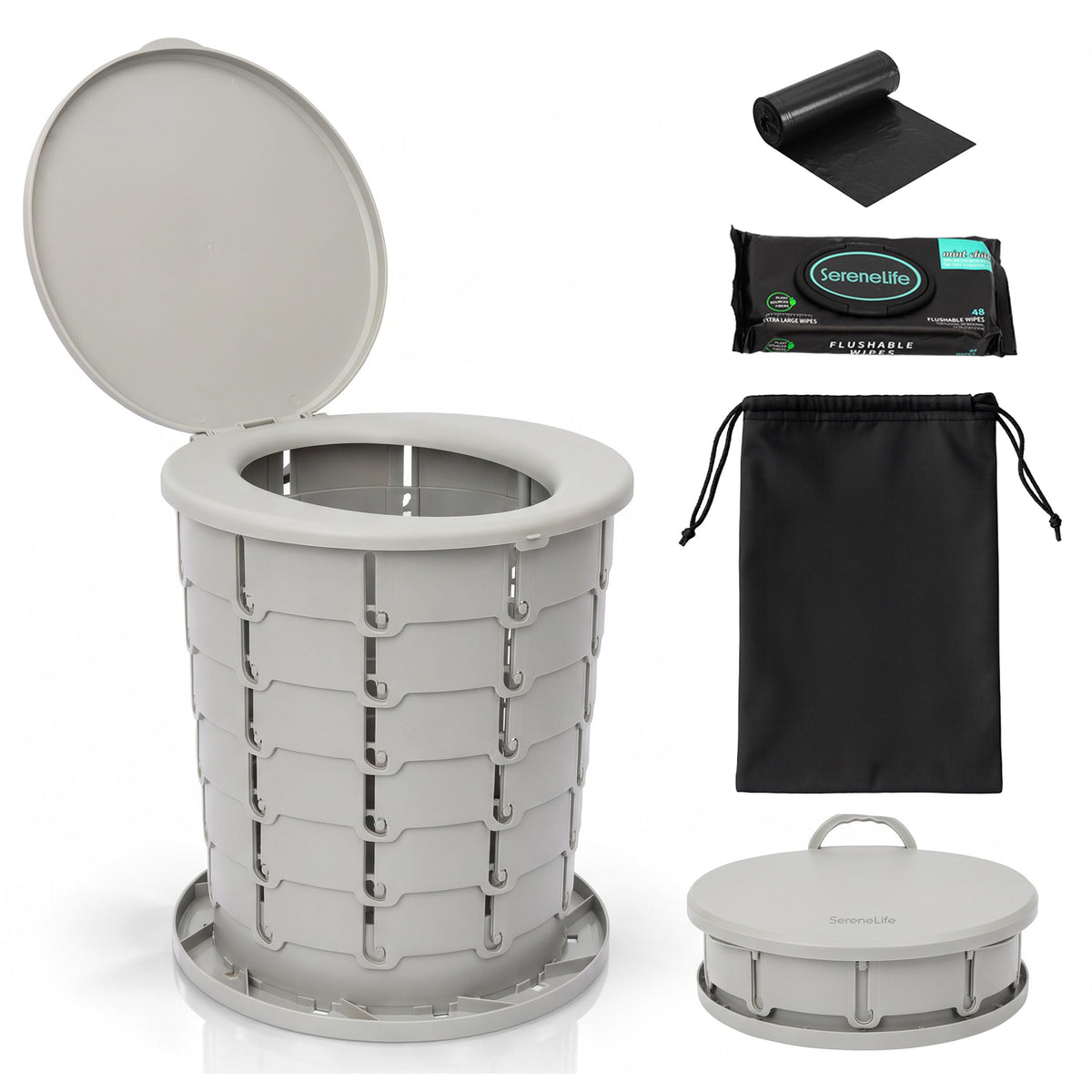 Portable Camping Toilet (Standard / Steel Gray)