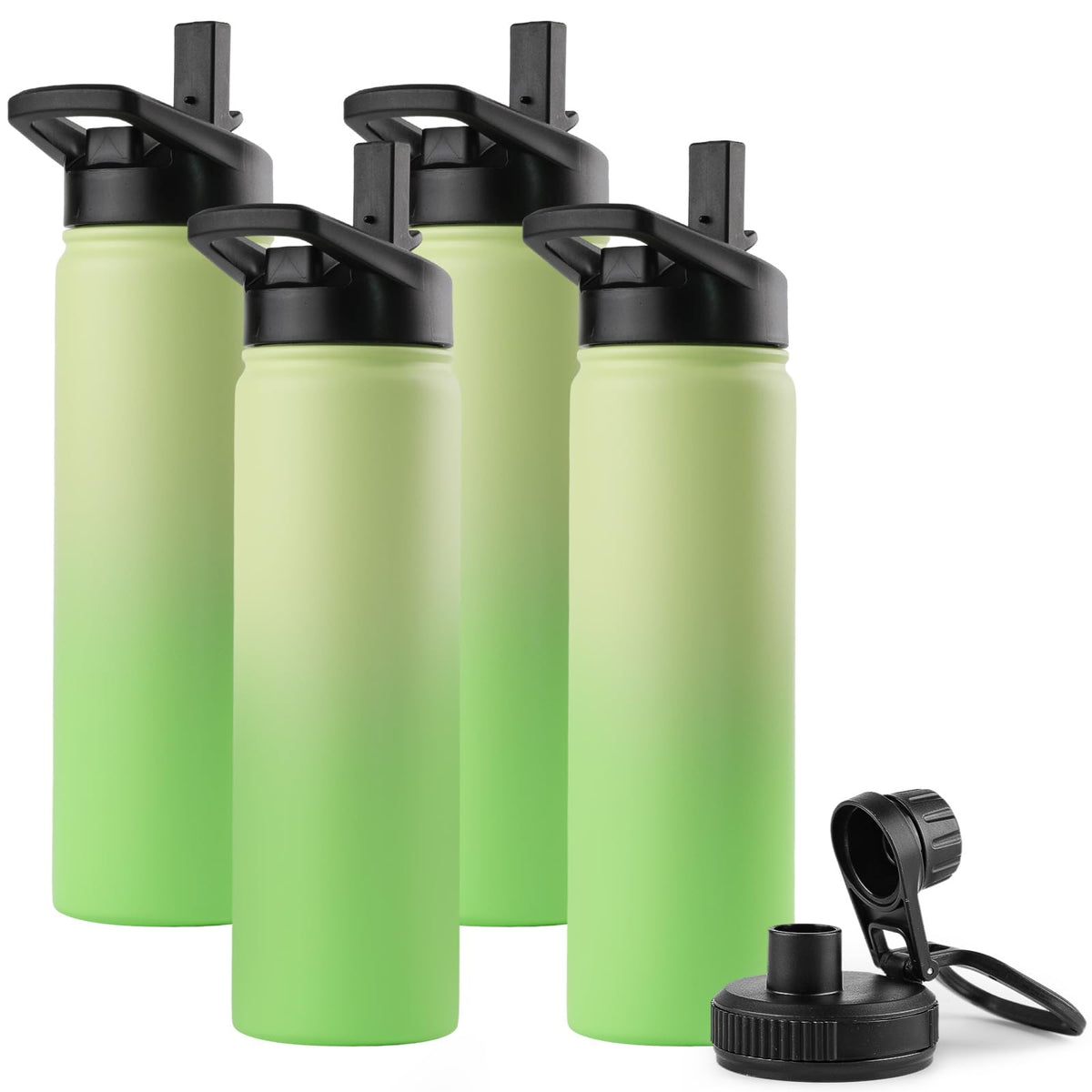 Insulated Water Bottle (Green Gradient / 22oz/4 Pack)