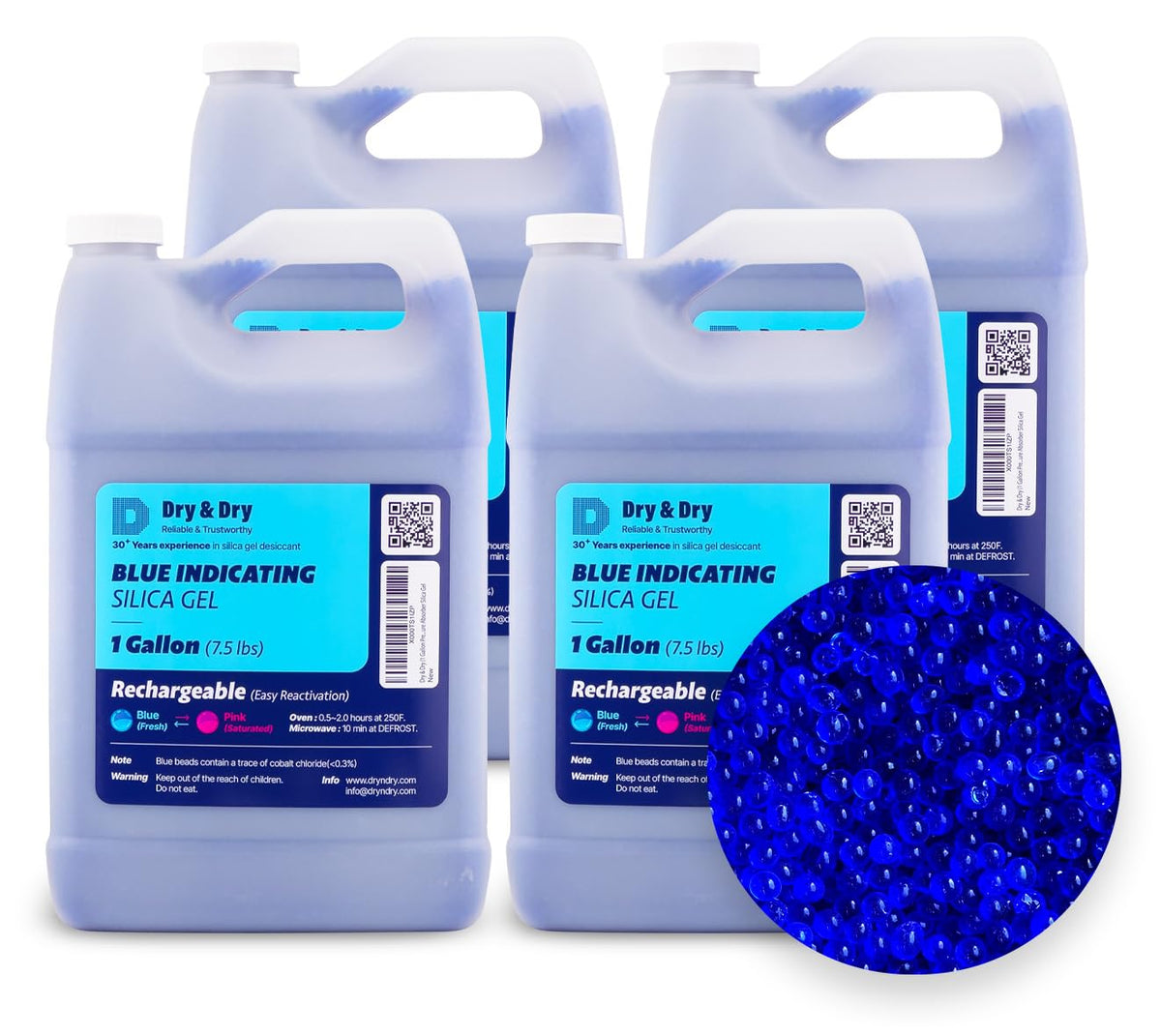 30 LBS] Blue Indicating Silica Gel Beads (Blue / 30 LBS)