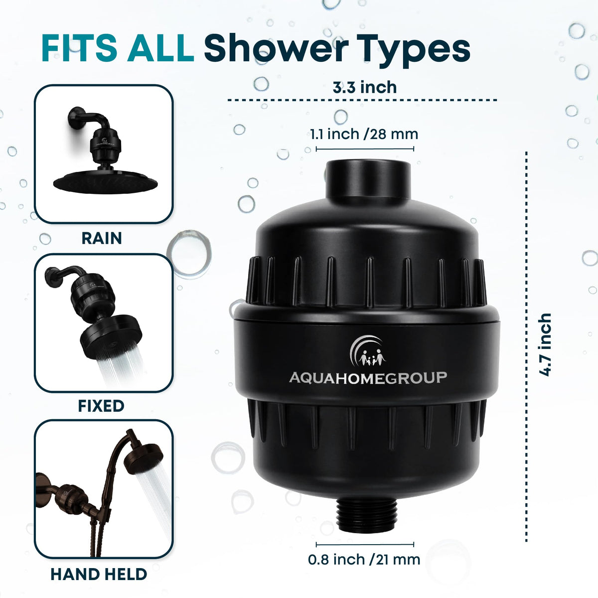 20 Stage Shower Filter with Vitamin C and E (20 Stage / Black)