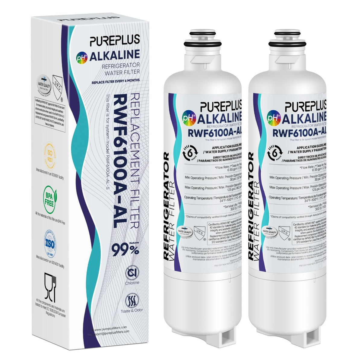 RWF6100A Water Filter Replacement for Bosch BORPLFTR50 (Alkaline(Ultra) / 2 Count (Pack of 1))