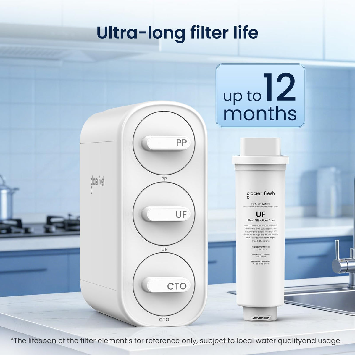 UF Replacement Filter for GFU06 Ultra Filtration System (White-UF Filter)