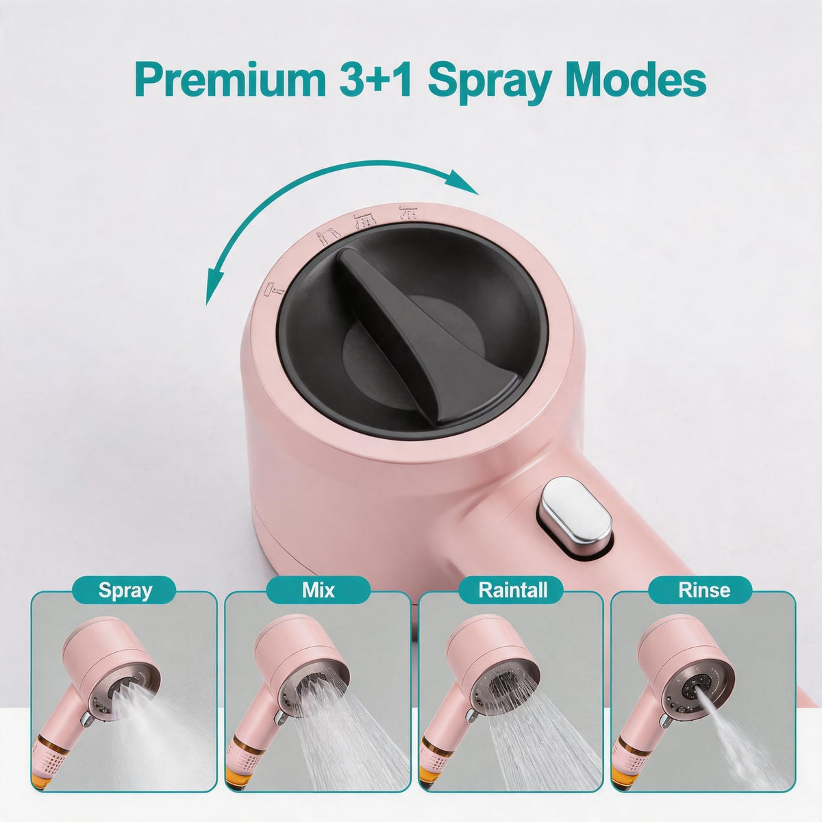 Shower Head with Handheld (Pink)