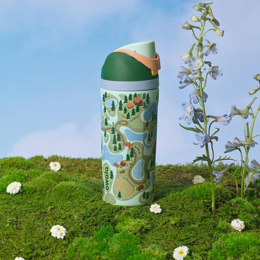 FreeSip Kids Stainless Steel Water Bottle 16 oz Trail On (Trail On / 16 Ounces)
