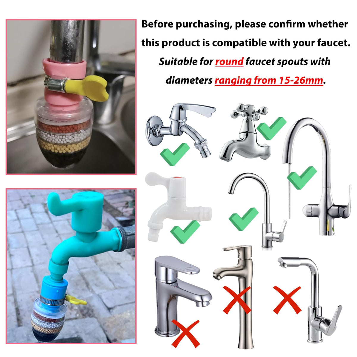 3 Pcs Faucet Water Filter (3PCS)