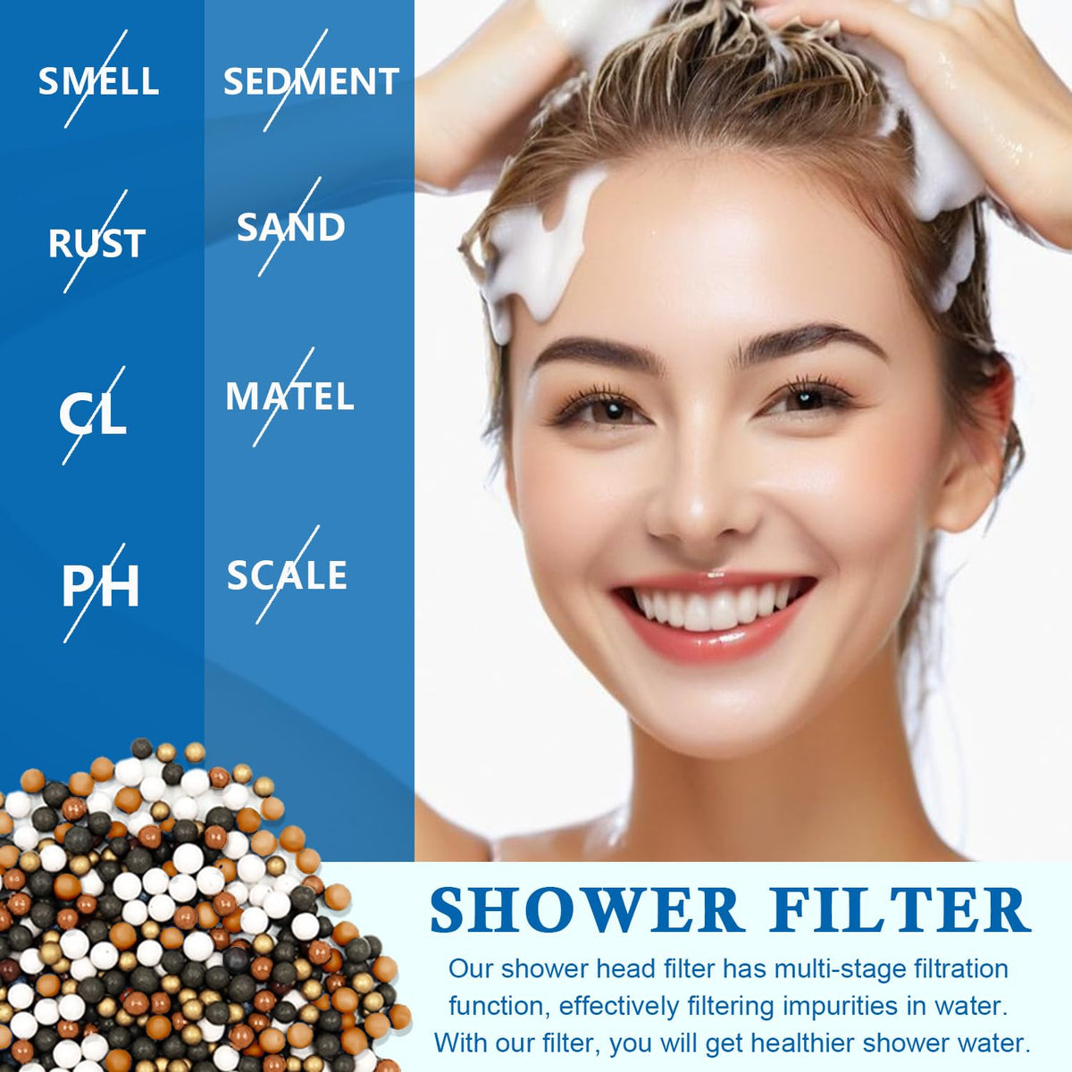 Water Filter Compatible with SR SUN RISE Handheld Shower Head