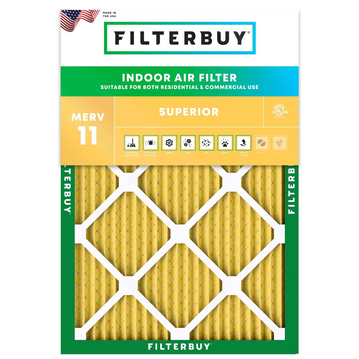 25x28x1 Air Filter MERV 11 Pet & Allergy Defense (25x28x1)