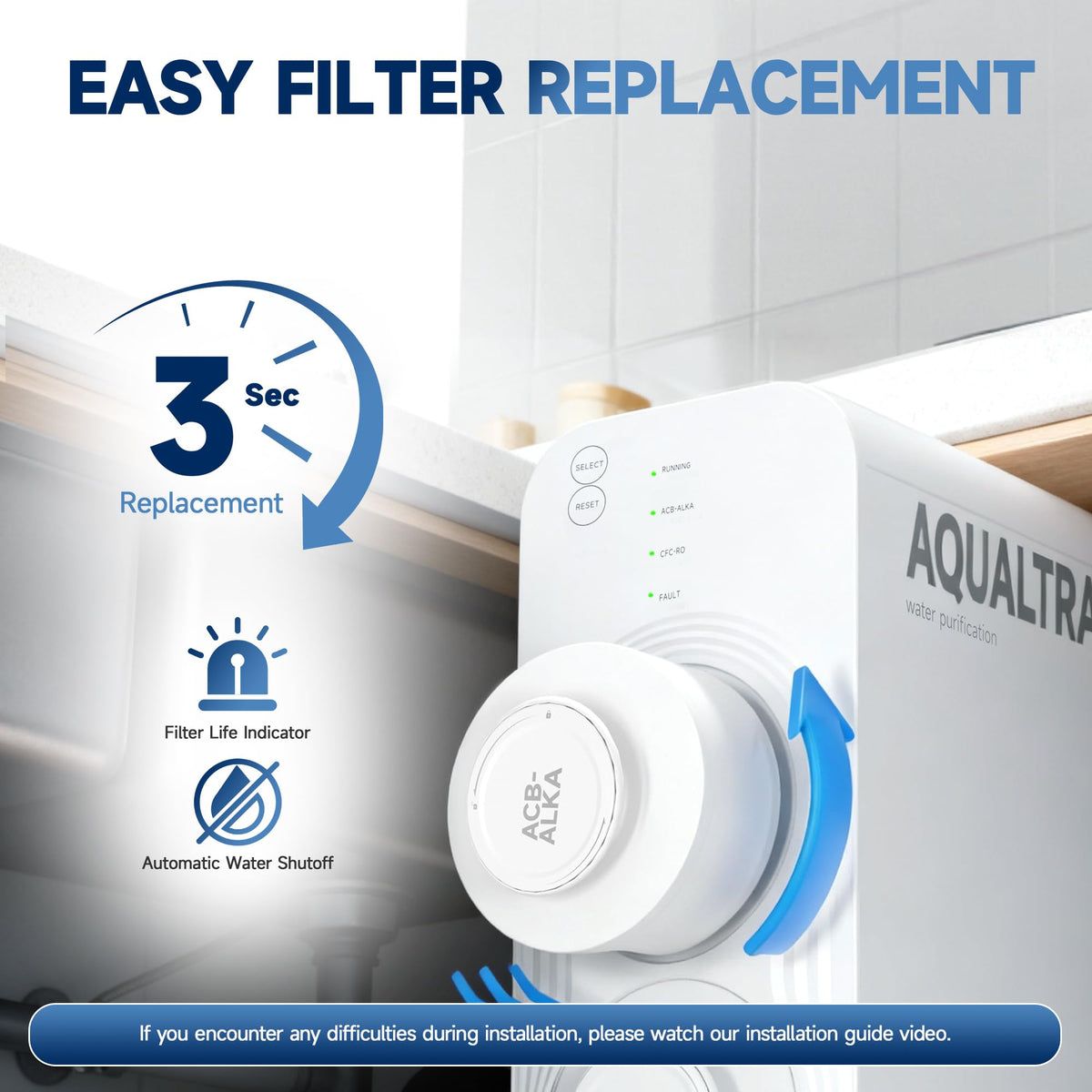 USF-AR-600 Reverse Osmosis System, 10 Stage Alkaline Tankless RO System, NSF/ANSI/CAN 372 Certified, 600GPD, 3:1 Pure to Drain, Smart LED Faucet