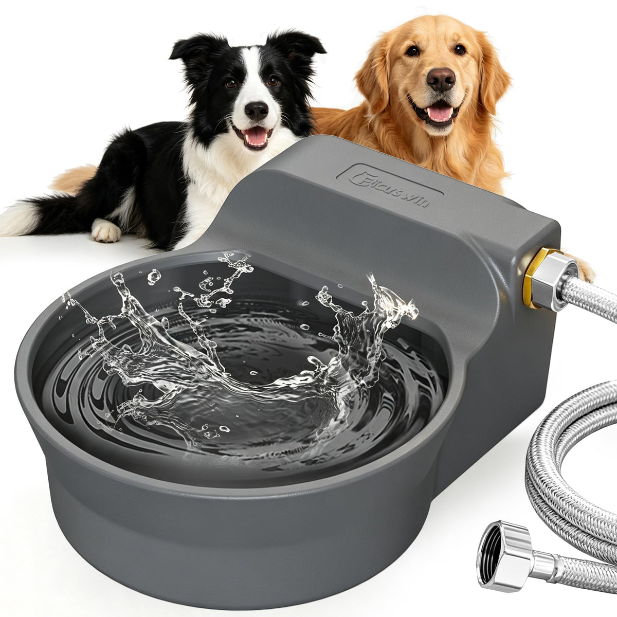 Automatic Dog Water Bowl Dispenser Patented 128oz Water Dispenser for Dogs Automatic Water Bowl Fit 3 (Grey / 128 oz)