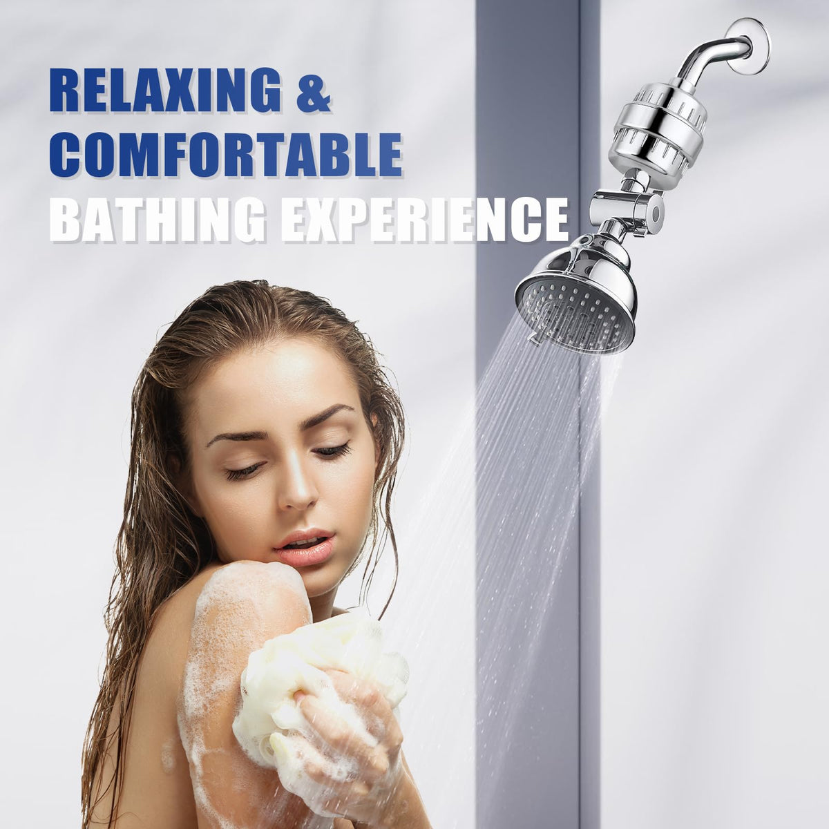 ShowerHeadFilterforHardWaterwith4CartridgesReplacements (Chrome / Shower Water Filter with 4 Cartridges)