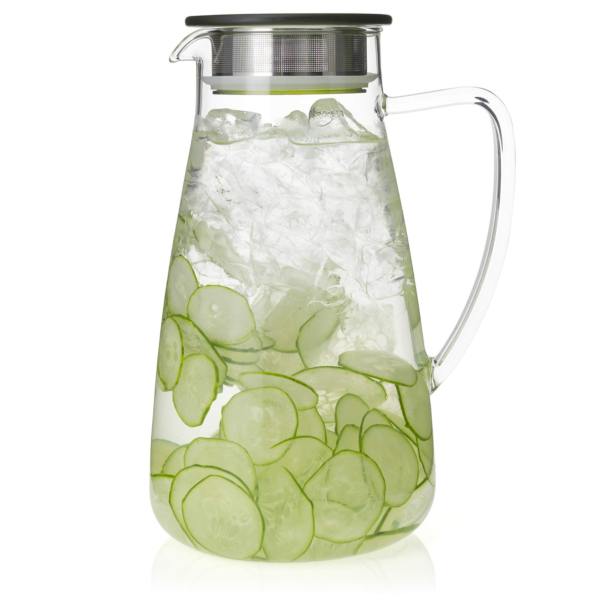 838-A-GTE Flask Glass Iced Tea Jug, 64 oz, Green Tea (Green Tea)
