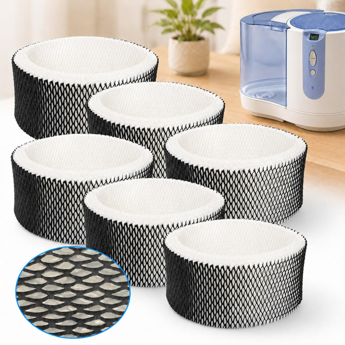 HWF62 Humidifier Filter A Compatible with Holmes Sunbeam (6pack)