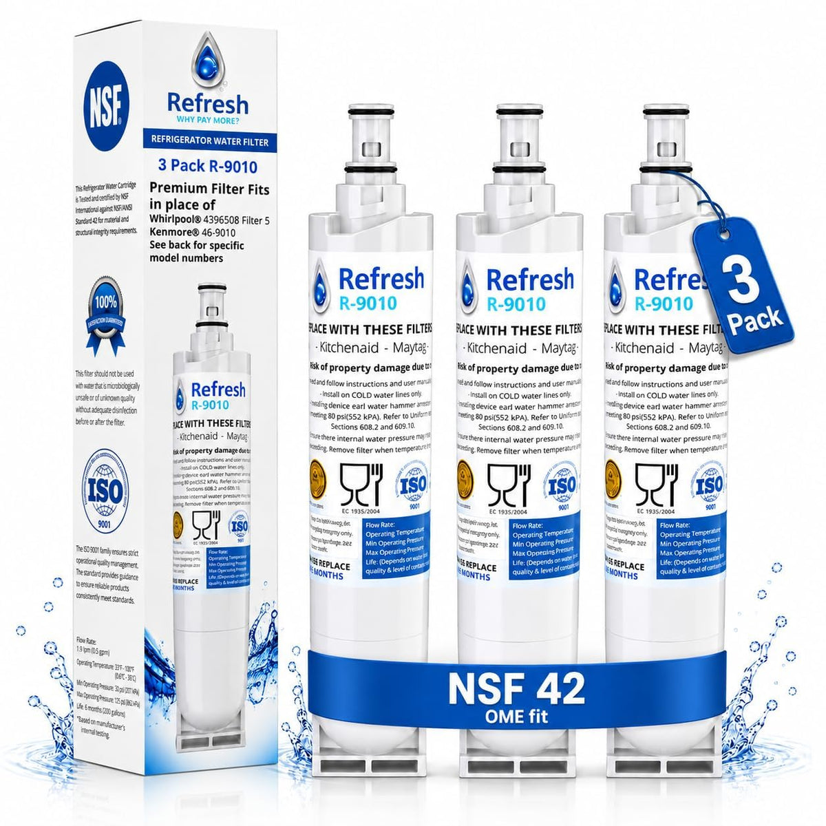Refresh Refrigerator Water Filter Replacement (3-Filter)