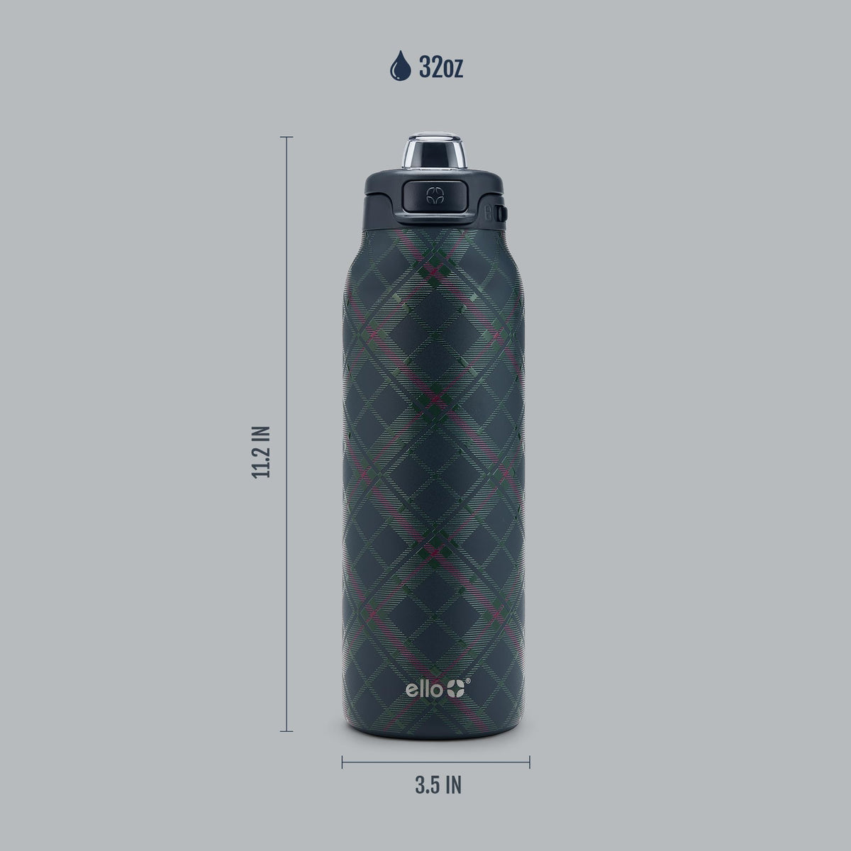 Pop & Fill 32oz Stainless Water Bottle (32oz / Heritage Plaid)