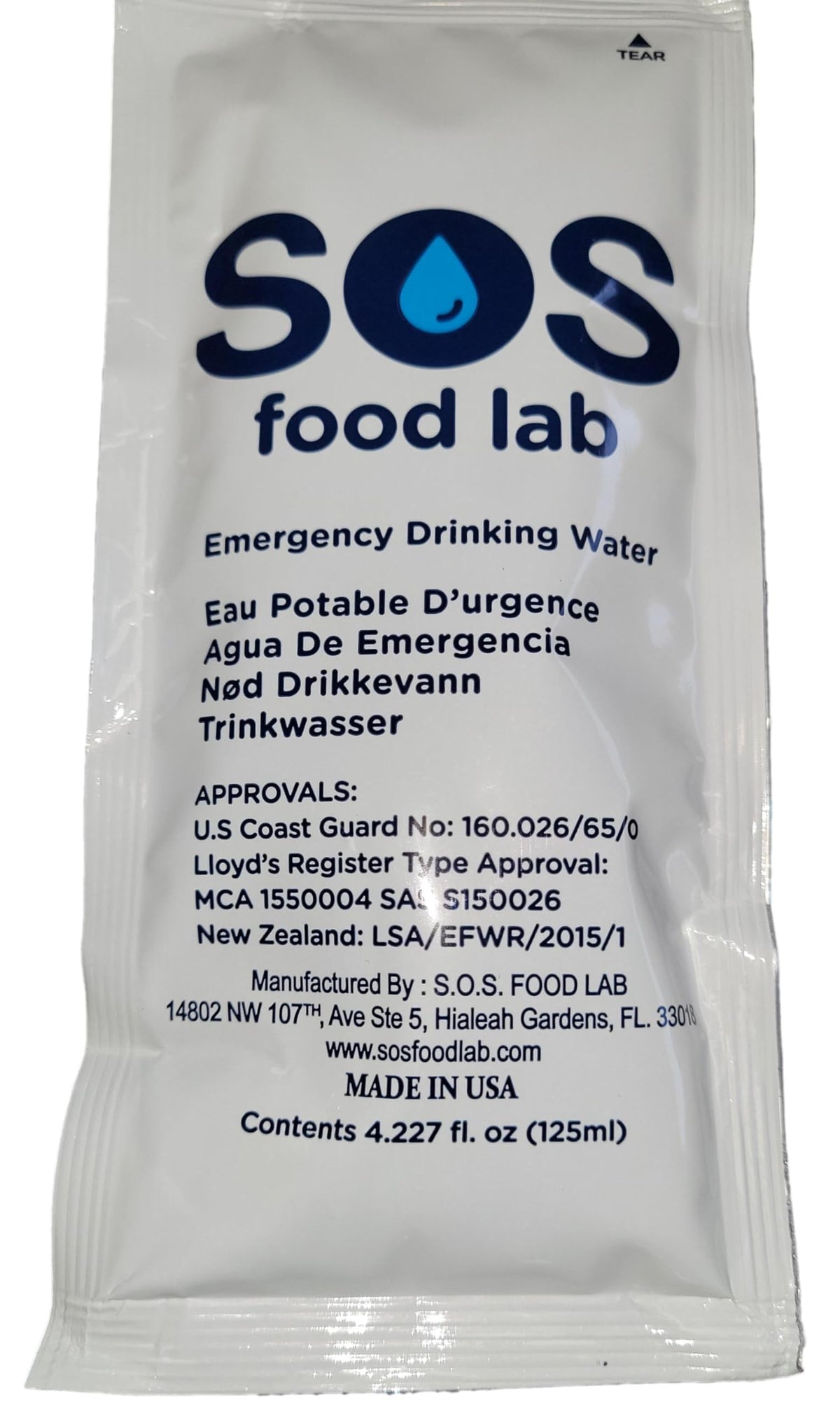 Emergency Water Packets