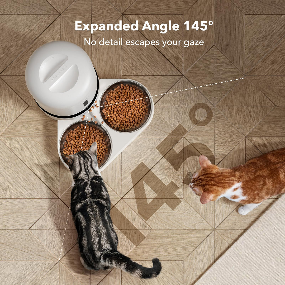 Automatic Cat Feeder with Camera for Two Cats (White / 5L (With Camera))