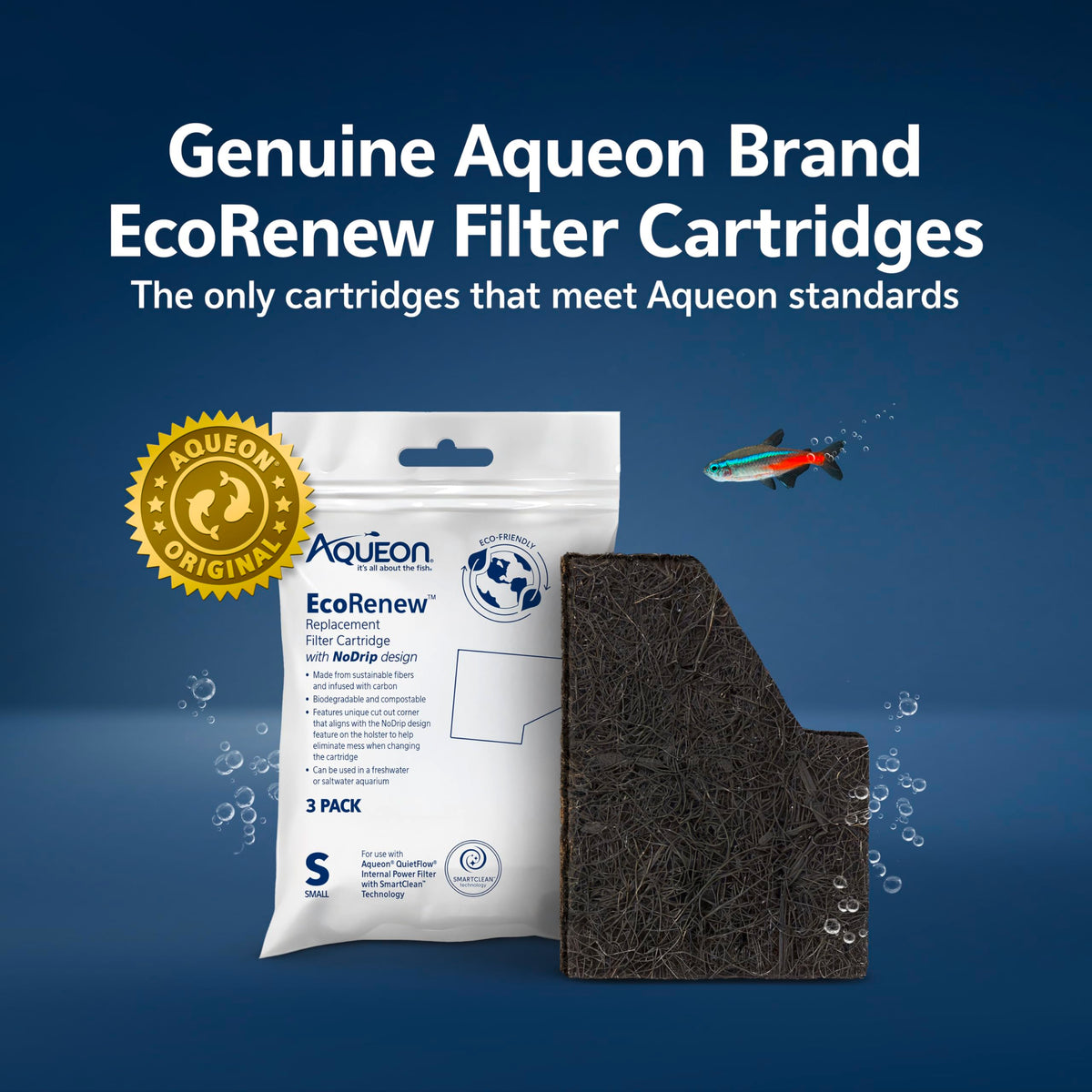 Aquarium Fish Tank EcoRenew Filter Cartridge (3 Pack)